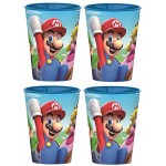 Super Mario Lot de 4 gobelets en plastique Motif Mario Luigi Peach