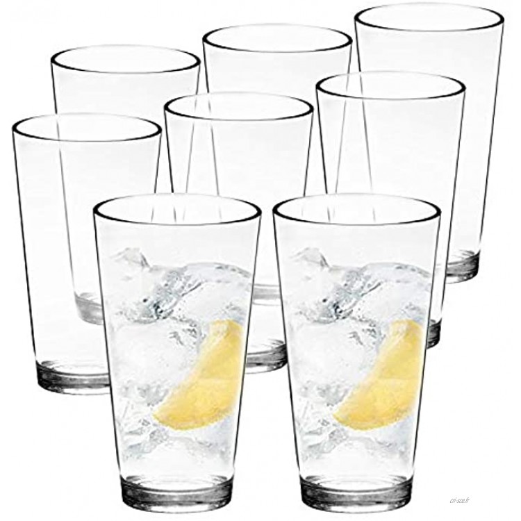 Youngever Lot de 6 verres Bistro en plastique transparent réutilisables et incassables 650ML