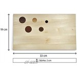 feel wood Planche à découper 33 x 19 x 2 cm planche à découper en érable avec marqueterie en différents bois de feuillus planche à pain fabriquée en Allemagne DOTS5