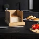 Maison & White Trancheur à pain en bambou | Planche à découper et guide pour trancher les couteaux | Réglable pliable compact | Convient aux gâteaux et pains de pain faits maison ou achetés