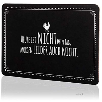 Pechkeks Rahmenlos Resopal Planche à découper avec inscription en allemand "Nicht Dein Tag" Noir 23,3 x 14,3 cm Épaisseur 2 mm