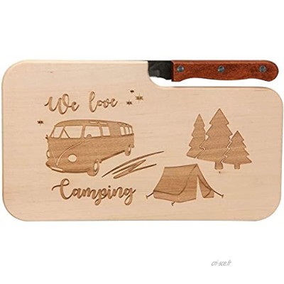 Snack board avec couteau Snack board avec gravure Planche en bois avec couteau Cadeaux pour campeurs Cadeaux d'extérieur Petit déjeuner en plein air