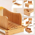 Trancheur à pain en bambou planche à découper à découper pliable avec plateau de miettes idéal pour pain fait maison gâteaux bagels AJMINI