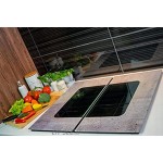 CanvasFly Lot de 2 couvre-plaques de cuisson en verre avec picots en silicone pour tous types de plaques de cuisson Transparent