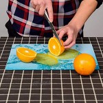 Baoblaze 40x30cm Trempé Verre Cuisine Planche à découper Anti-Scratch Incassable Peut également Être Utilisé comme Un Tapis de Coupe Fromage Plaque Citron