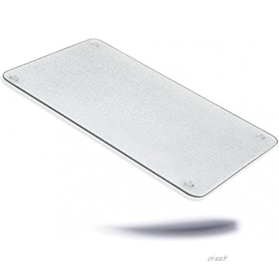 Kerafactum Planche à découper en verre transparent Dimensions : 40 x 30 x 0,5 cm Pour couper et servir des aliments Couverture de cuisinière