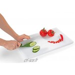 MADDY LIFESTYLE Planche à découper en plastique blanc 50 x 30 x 2 cm Qualité alimentaire Passe au lave-vaisselle et n'abîme pas les couteaux PE 500.