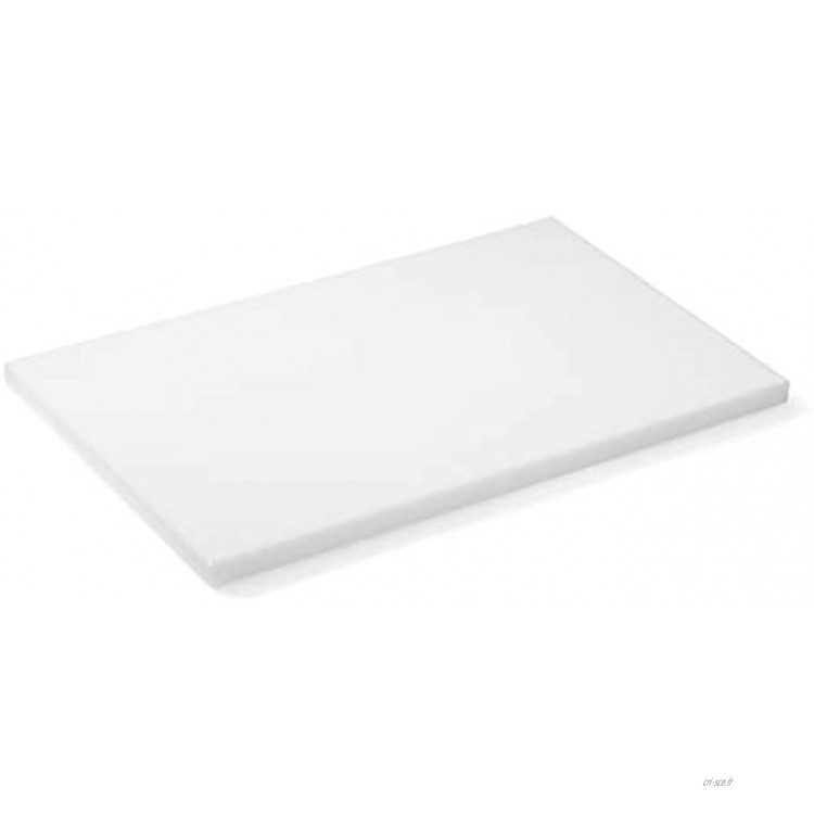 MADDY LIFESTYLE Planche à découper en plastique blanc 50 x 30 x 2 cm Qualité alimentaire Passe au lave-vaisselle et n'abîme pas les couteaux PE 500.