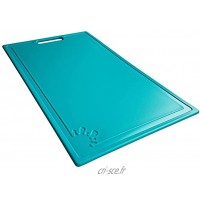 MS Tworzywa Planche à decouper en Plastique Pieds d'angle antidérapants 31.5 x 20 cm Turquoise