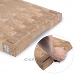 Planche à découper en bois de chêne 50 x 35 x 5 cm avec pieds antidérapants rainure à jus et poignée encastrée XXL planche à découper en bois de chêne fabriquée en Autriche