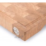 Planche à découper en bois de chêne 50 x 35 x 5 cm avec pieds antidérapants rainure à jus et poignée encastrée XXL planche à découper en bois de chêne fabriquée en Autriche
