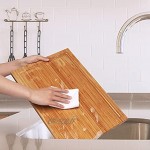 SveBake Planche à découper en 100 % bambou Planche en bois avec gouttière à jus en L Planche de cuisine pour viande fromage légumes 44 x 30 x 2 cm