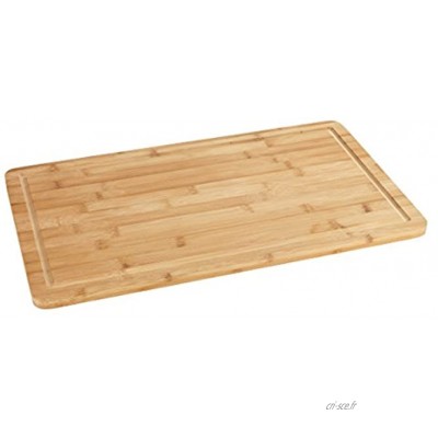 WENKO Plaque de protection en bambou Planche de cuisine planche à découper avec rainure à jus Bambou 52 x 1.5 x 30 cm Marron