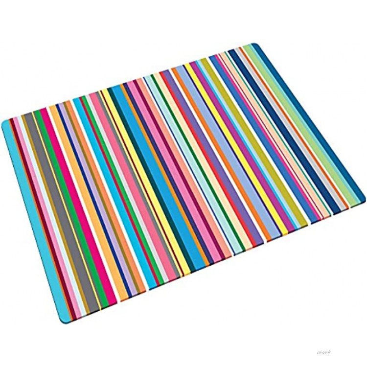 Joseph Joseph Planche en Verre Dessous de Plat 40 x 30 cm Fines rayures colorées