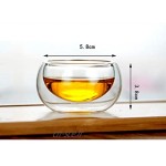 AIKENR Lot de 6 tasses à thé à double paroi en verre transparent isolé pour boissons chaudes et froides café thé expresso