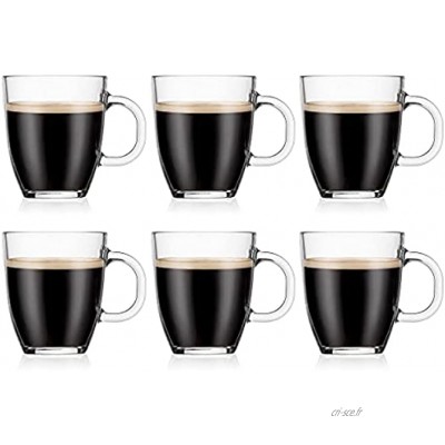 Bodum 11239-10-2 Bistro Set de 6 Tasses à Café Verre Trempé 0,30 l Transparent