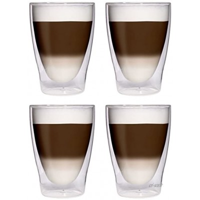 Filosa Feelino Lot de 4 verres à double paroi 280 ml XL pour latte macchiato cocktails thé glacé jus et eau