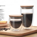 laoonl Tasses à café à double paroi en verre thermique résistant à la chaleur en forme d'œuf pour boisson café lait café thé 80 150 250 350 450 ml