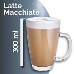 Lot de 6 Tasses à Latte Macchiato en Verre 300ml Avec Poignée Avec 6 Cuillères Conservent le Cafe Chaud