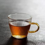 Lot de 6 tasses à thé en verre à lait 120 ml Transparent Motif vertical