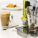Lot de 6 tasses en verre Latte avec cuillères 240 ml Parfait pour espresso cappuccino café thé chocolat chaud Tassimo & Dolce Gusto café au design unique résistant aux températures élevées