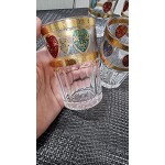 Lot de 6 verres en verre pour thé marocain coeur de couleurs