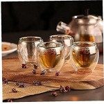 Résistant à la chaleur à double paroi en verre Beer Cup Espresso tasse de café à la main 4pcs Tasse de thé en verre tasses en verre whisky Drinkware durable