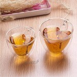 TANSTAN Tasses à café ou à thé en forme de cœur double paroi en verre transparent unique et isolées avec poignée cadeau pour la Saint-Valentin 180 ml