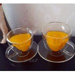 TANSTAN Tasses à café ou à thé en forme de cœur double paroi en verre transparent unique et isolées avec poignée cadeau pour la Saint-Valentin 180 ml
