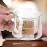Tasse à Café Double Paroi Tasse en Verre Double Paroi Isotherme Résstant pour Thé Lattes Cappuccino Espresso Jus et Lait 200ml