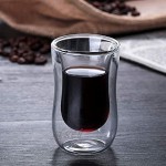 Tasses à café en verre à double paroi avec poignée tasses à espresso transparentes de 80 ml tasses à thé en verre pour cappuccino americano latte lait et thé en sachet