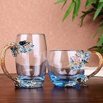 Tasses à thé fleur pour la fête des mères ANSUG émail fleur Mug verre tasse à café femmes cadeau décoration mariage Saint Valentin jour d'anniversaire