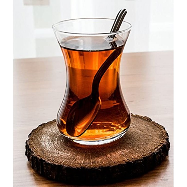 Topkapi Lot de 6 verres à thé turcs « Filiz » ~ 111 cc transparents.