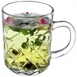 Verres à thé KADAX lot de 6 verres avec anse gobelets en verre pour 6 personnes lavables au lave-vaisselle verres à boire pour café thé eau jus boisson verres à jus verres à eau,