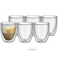 WMF Kult Lot de 6 verres à cappuccino à double paroi 250 ml