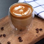 Yidata Tasses en verre à double paroi isolées pour expresso cappuccino latte 250 ml