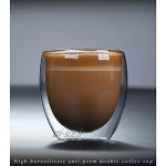 Yidata Tasses en verre à double paroi isolées pour expresso cappuccino latte 250 ml