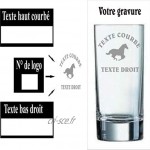 H LINE Gravure sur Verre Gobelet Long Drink Islande Haut 33 Cl personnalisé avec textes et Logos 600 Logos au Choix