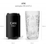 Verre long drink Atik 270 ml 27 cl 6 unités vont au lave-vaisselle design vintage – qualité supérieure