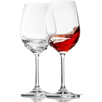 Crystalex Turbulence Lot de 2 verres à vin rouge à long pied durable – Idéal pour bordeaux bordeaux merlot vin rouge ou blanc – Verre à vin universel transparent – Fabriqué en Europe – 350 ml