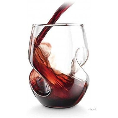 Final Touch Conundrum Verres à vin rouge 473ml verre soufflé à la main Lot de 4 …