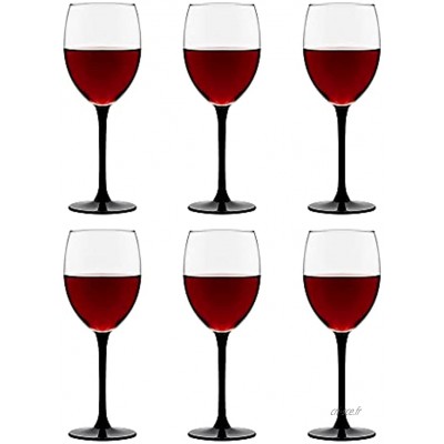 Libbey Verre à vin rouge Contro – 330 ml 33 cl 6 pièces Base noire Vont au lave-vaisselle Qualité supérieure