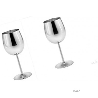 MagiDeal 2pcs Verres à Vin Rouge Goblet à Champagne en Inox Verre à Pied Design Ergonomique