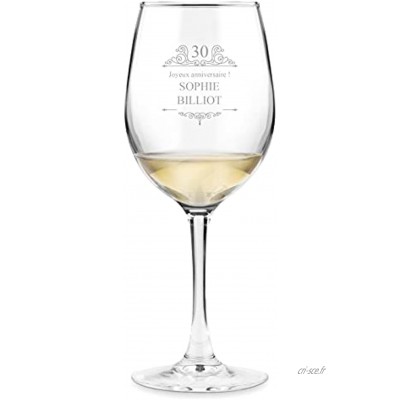 Maverton Verre à Vin en Cristal Verre gravé 350 ml Verre Personnalisé Vin Rouge et Blanc Cadeau d’anniversaire pour chaque Femme Petite Verre Motif