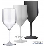 TUNDRA ICE INTERNATIONAL 6 pièces Croisiere 25 cl en polycarbonate plastique rigide verres à vin 100% Italian Design verres incassables réutilisables et lavables au lave-vaisselle blanc