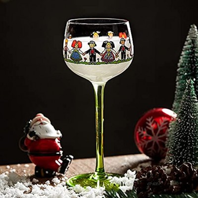 Verre à vin rouge d'Alsace peint à la main Verres à vin décoratifs Grand verre Idée cadeau pour la fête des pères