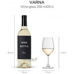 Verre à vin Varna de Libbey 25 cl 250 ml lot de 6 forme classique – qualité supérieure vont au lave-vaisselle