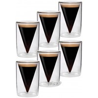 6x verres à double paroi de 70 ml design moderne pour votre espresso design exclusif cadeau exceptionnel Spikey F de Feelino R