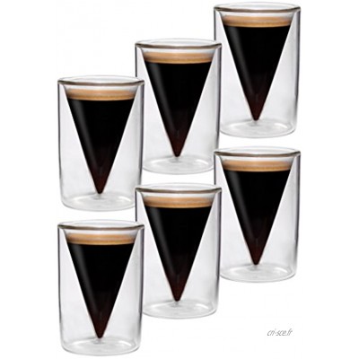 6x verres à double paroi de 70 ml design moderne pour votre espresso design exclusif cadeau exceptionnel Spikey F de Feelino R