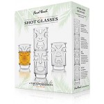 Final Touch TIKI Stackable Shot Glasses Verres à liqueur Clair CLEAR 60ml Hawaiian Themed Pack of 4 TK5301